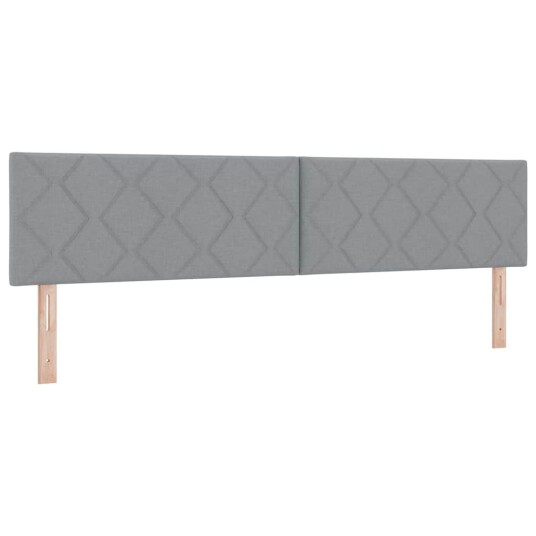 Box Spring Seng med Sengepute Lys Grå 200x200 cm Stoff