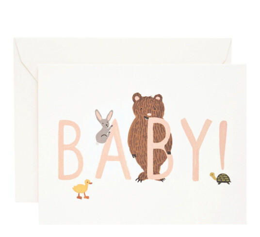 Rifle Paper Co. Babykort Baby! ferskenrosa