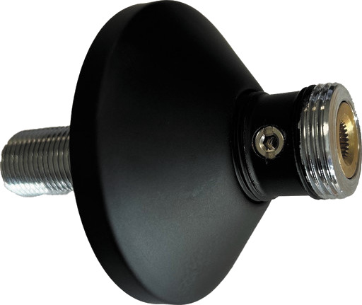 Roth rett nippel, med dekkskive og avstegning, 1/2" x 3/4" utv.gjenge, Sort