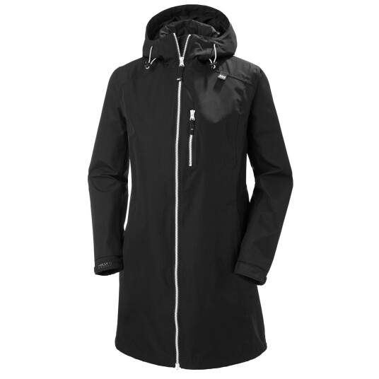 Helly Hansen Dame Lang Belfast 3/4 Length Regnjakke Svart XL SvartXL Helly Hansen Dame Lang Belfast 3/4 Length Regnjakke Svart XL SvartXL