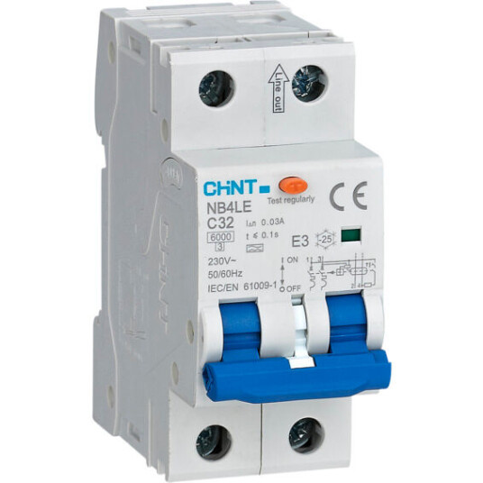 Chint JORDFEILAUTOMAT ELEKTRONISK 2POL 20A BK-KAR 30MA - 1602992