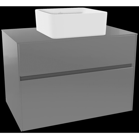 Villeroy & Boch Collaro Servantskap med 2 skuffer 80x50x54,8 cm u/lys Grå Høyglans