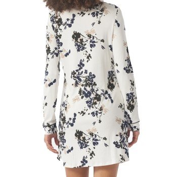 Schiesser Contemporary Nightwear Interlock Shirt Hvit/Svart 40 Dame
