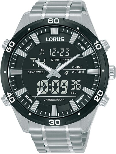 Lorus Herreklokke RW649AX9 Sports Sort/Stål Ø46 mm Lorus Herreklokke RW649AX9 Sports Sort/Stål Ø46 mm
