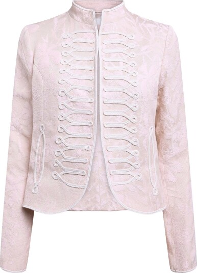 Mango Jacquard Jacket With Frogging Closures PINK M