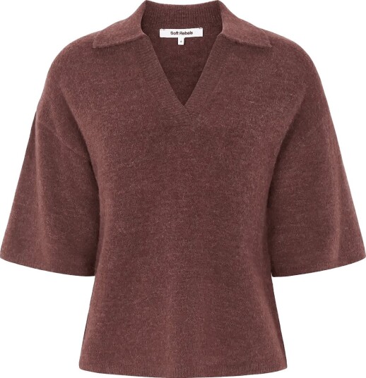 Soft Rebels Srallison Polo Ss Knit Brown XL