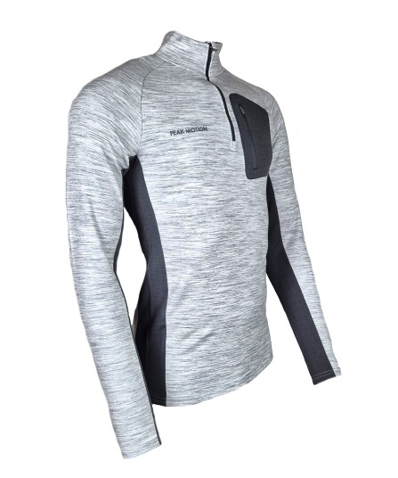 Peak Motion Fusion Wool Half Zip Herre Grey/Dark grey XXL