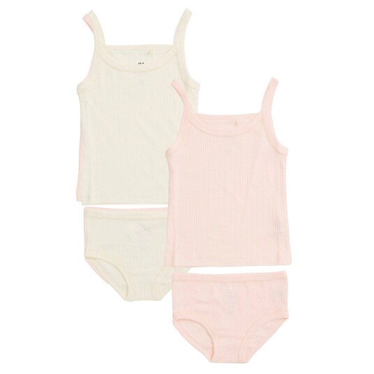 COPENHAGEN COLORS Soft Pink/Cream Comb. Core Rib Jersey 2Pack Straptop And Underpants 116