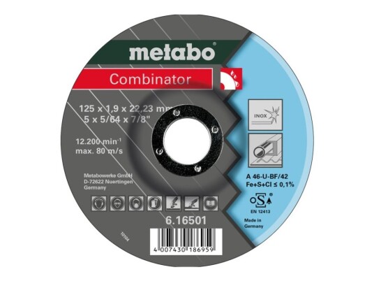 Metabo Combinator Tf 42 - Skjæreplate - For Metall, Rustfritt Stål - 125 Mm Metabo Combinator Tf 42 - Skjæreplate - For Metall, Rustfritt Stål - 125 Mm