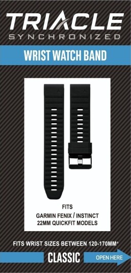 TRIACLE CLASSIC BAND GARMIN QUICKFIT 22 MM, SVART