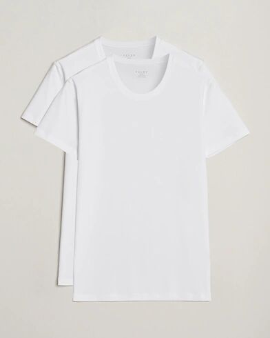 Falke 2 Pack Cotton Crew Neck T Shirt White