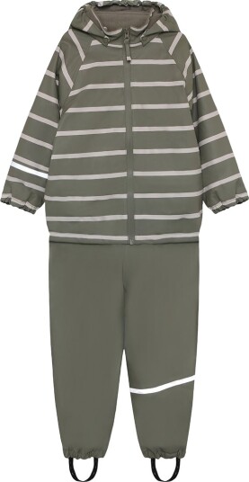CeLaVi Rainwear Set Aop W. Fleece Khaki green 100