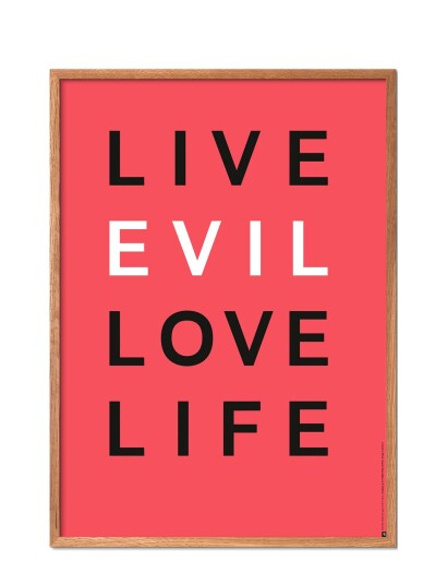 Poster & Frame St-Live-Evil-Love-Life - Multi/patterned - 42X29.7CM Poster & Frame St-Live-Evil-Love-Life - Multi/patterned - 42X29.7CM