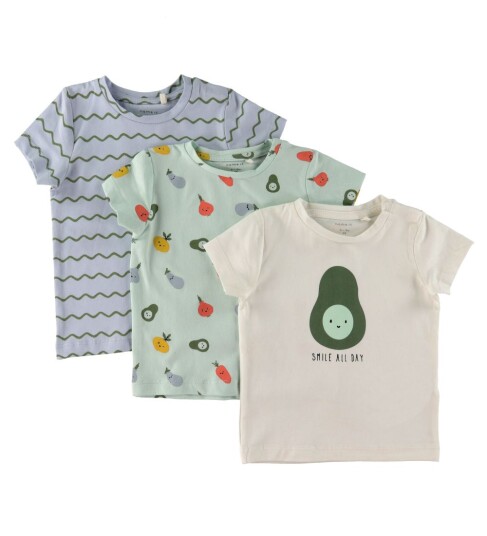 Name It T-skjorte 3-pack Nbmdylan Glacier