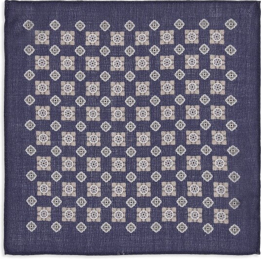 Lindbergh Wool Hankie With Pattern LT BLUE One Size