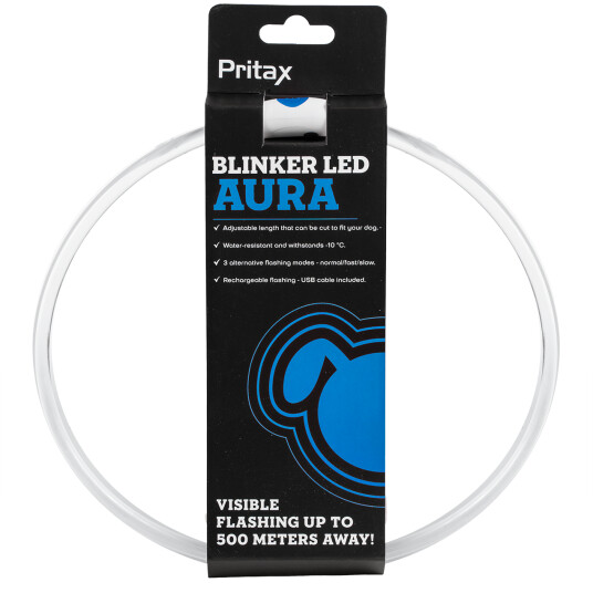 Pritax Blinkende LED Halsbånd Aura Blå 8mm 35-60cm
