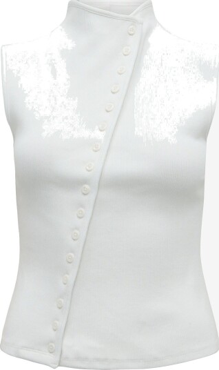 Weekday Gilly Asymmetric Button Top OFF WHITE XS