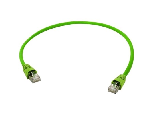 Telegärtner 100008837 Rj45 Netværkskabel Patchkabel Cat 6 S/Ftp 7.50 M Gul Grøn 1 Stk