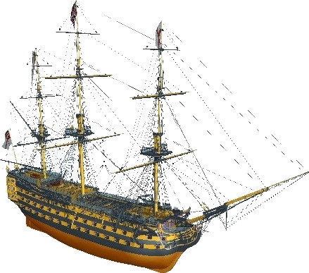 1:75 HMS Victory Skrog i tre