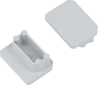 Topmet 1 stk. Endestykke UNI TILE12 Grå