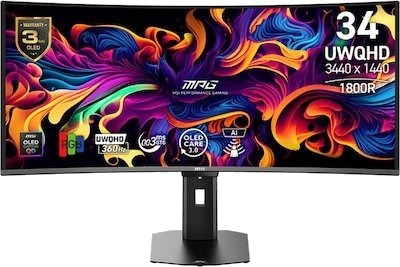 MSI MPG 341CQR 34" Curved Gamingskjerm QD-OLED 3440x1440 360Hz HDR500 MSI MPG 341CQR 34" Curved Gamingskjerm QD-OLED 3440x1440 360Hz HDR500
