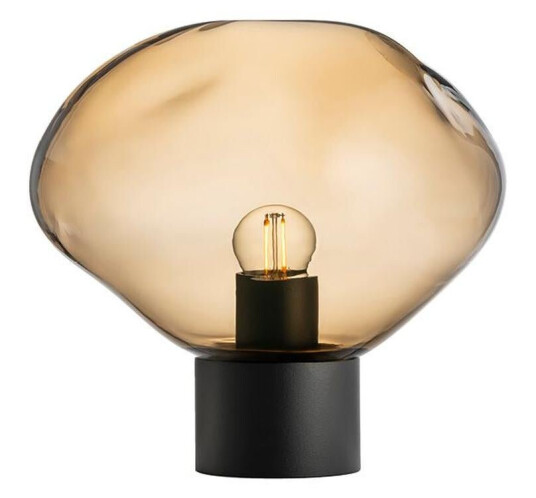 Crystal Stone bordlampe med svart base Brun