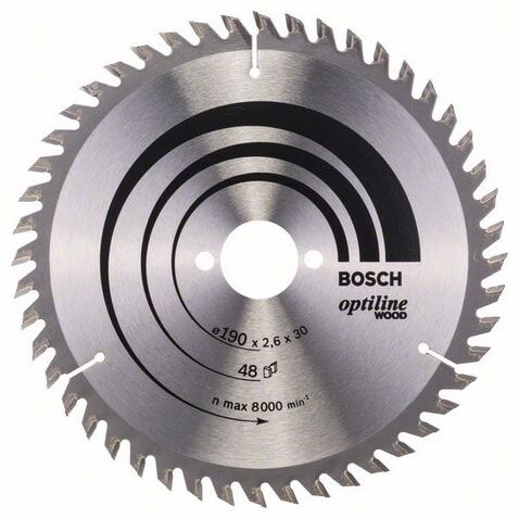 Bosch Optiline Sirkelsagblad 190 mm for Tre med 48 Tenner Bosch Optiline Sirkelsagblad 190 mm for Tre med 48 Tenner