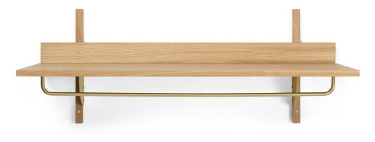 ferm LIVING Sector hylle med stang 37 x 87 cm Oak-brass ferm LIVING Sector hylle med stang 37 x 87 cm Oak-brass