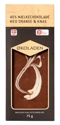 Økoladen Sjokolade Melk Appelsin/knas Ø 40% 75g Økoladen Sjokolade Melk Appelsin/knas Ø 40% 75g