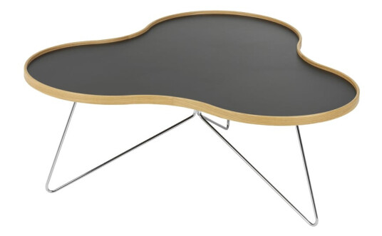 Swedese Flower bord 107 x 114 cm sort, 39 cm, eikekant, kromstativ