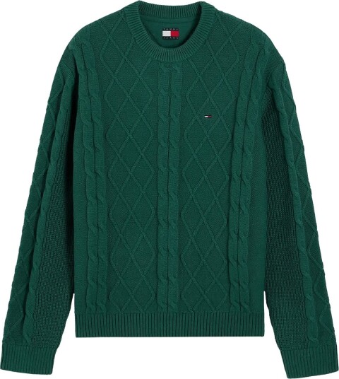 Tommy Jeans Tjm Reg Cable Knit Sweater   Green   L