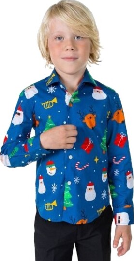 Blå Juleskjorte Til Drenge