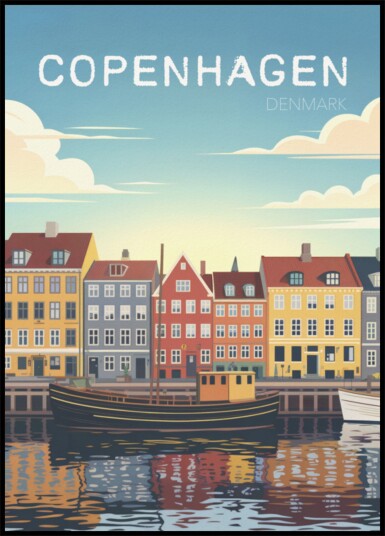 Copenhagen Canal Reflections Plakat / 100x150