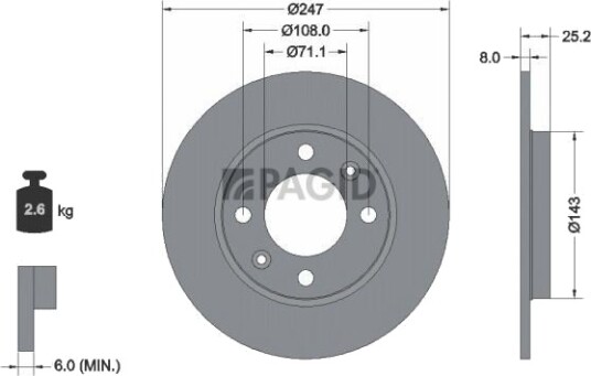 PAGID 50610NC Bremseskive