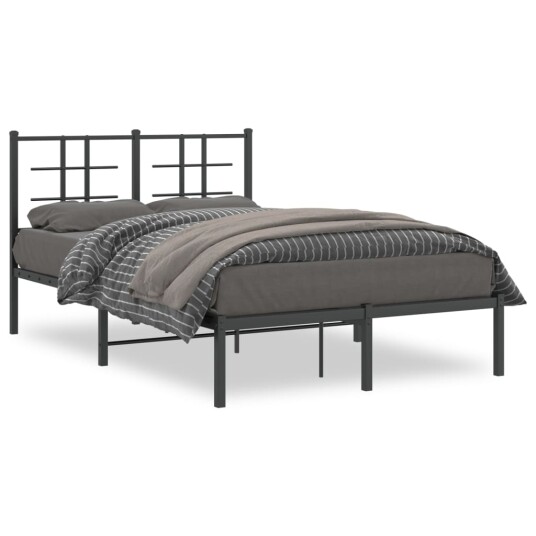  Sengeramme i metall med hodegavl svart 120x190 cm 8721012303577