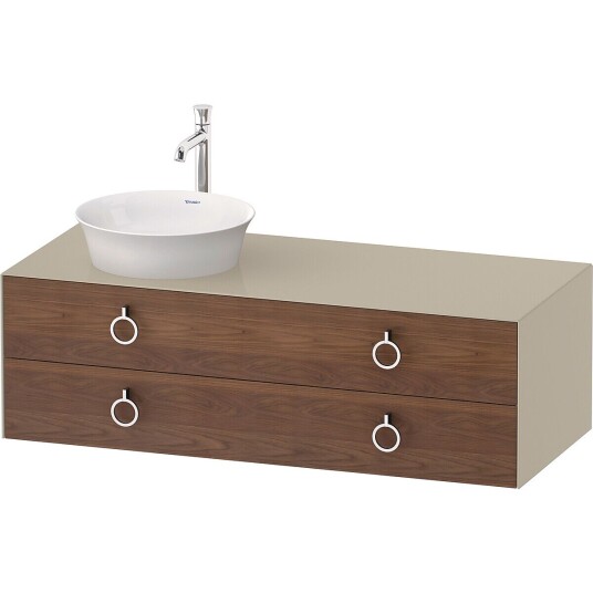 Duravit White Tulip Servantskap 2 skuf. 130x55x40,8 cm Valnøtt/Taupe Høyglans