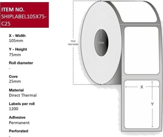 Capture Permanet Adhesiv Hvit 105 X 75 Mm 9600 EtikettEr 8 RullEr X 1200 Forsendelsesetiketter