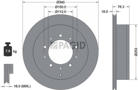 PAGID 54985NC Bremseskive