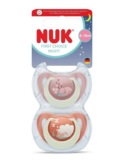 Nuk First Choice Night Bunny/Sheep Size 6 18 Months Multi/Patterned Nuk First Choice Night Bunny/Sheep Size 6 18 Months Multi/Patterned