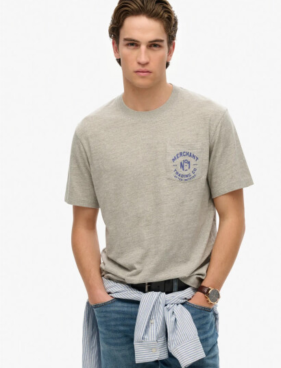 Superdry Merchant Graphic Tee   Grey   XXL