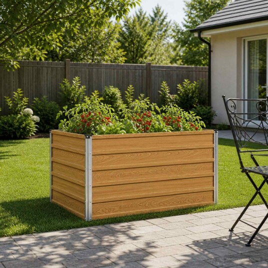 vidaXL Hevet Hagebed Naturlig 100 x 80 x 55 cm kaldvalset stål