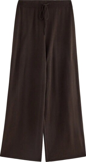 Lindex Cropped Wide Trousers In Merino Wool DARK BROWN XS/S