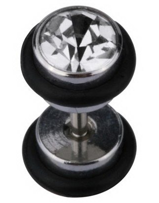 Fake Piercing med To Kuler & Hvite Stener Fake Piercing med To Kuler & Hvite Stener