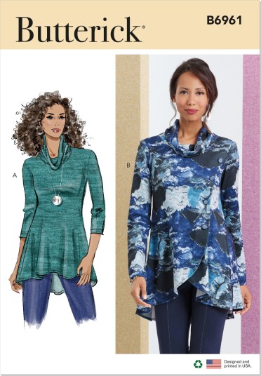 Butterick 6961 Topp Til Dame P5 12 14 16 18 20