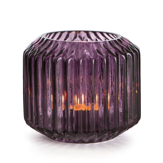 Telysglass Stripe plomme 10cm Telysglass Stripe plomme 10cm