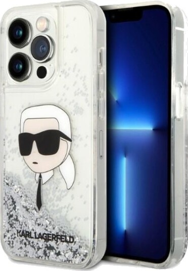 Karl Lagerfeld Glitter Sølv Hardcase til iPhone 14 Pro Max