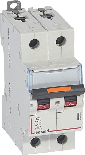 Legrand DX3 MCB automatsikring C2 2P 2M 25kA