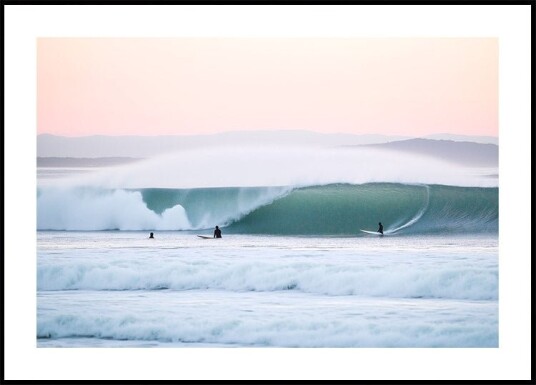 Sunset Barrel Surf Coastal Calm Wall Art Plakat Plakat / 100x150cm