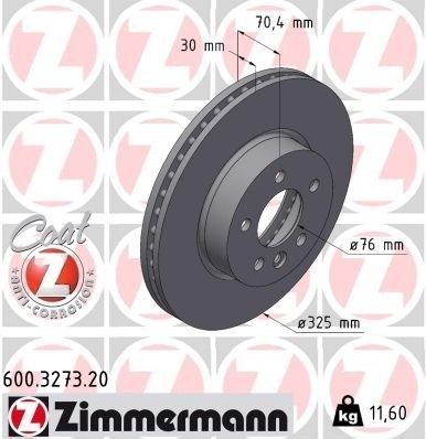 ZIMMERMANN 600.3273.20 Bremseskive