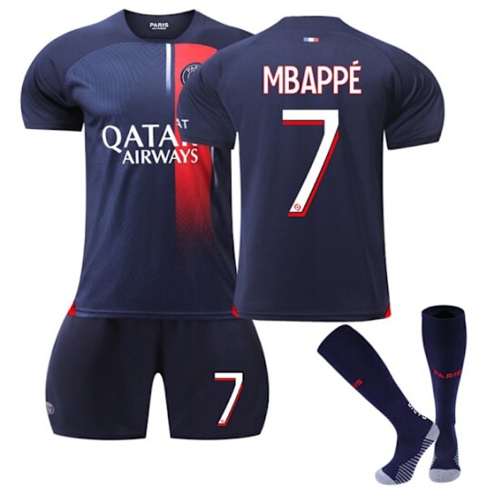 23-24 Ny Paris Hjem Fotballtrøye for barn 7 Mbappe ZX Kids 20(110-120CM)